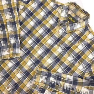 Cabela's Plaid Flannel Button Front Shirt Men's‎ Large Long Sleeve Heavyweight